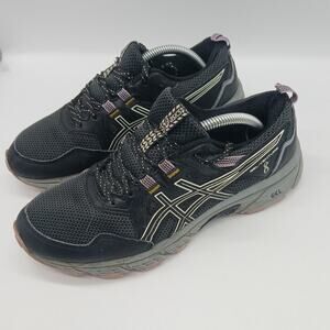 Asics Gel Venture 8 Lace Up Trail Running Shoes Sneakers Black Size 7 Outdoors